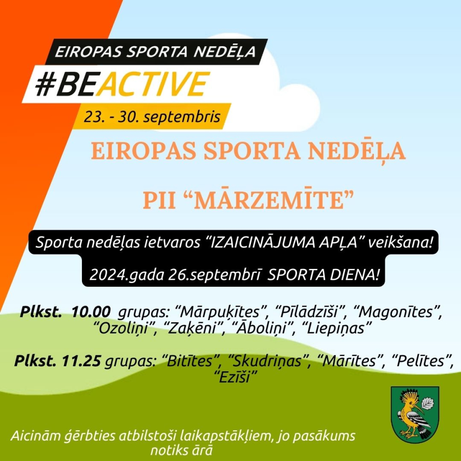 Be Active Eiropas sporta nedēļa