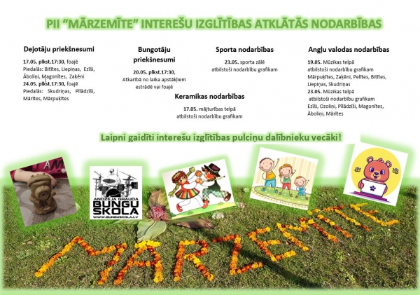 PII ''Mārzemīte'' interešu izglītības atklātās nodarbības