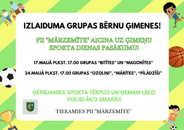 Ģimeņu sporta dienas pasākumi