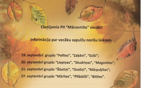 Vecāku sapulces PII ''Mārzemīte''